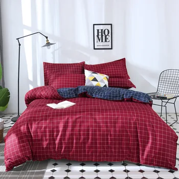 

Autumn and Spring plaid Bedding Sets Duvet Cover sheet bed France American Australia Japan bedding and European size king queen