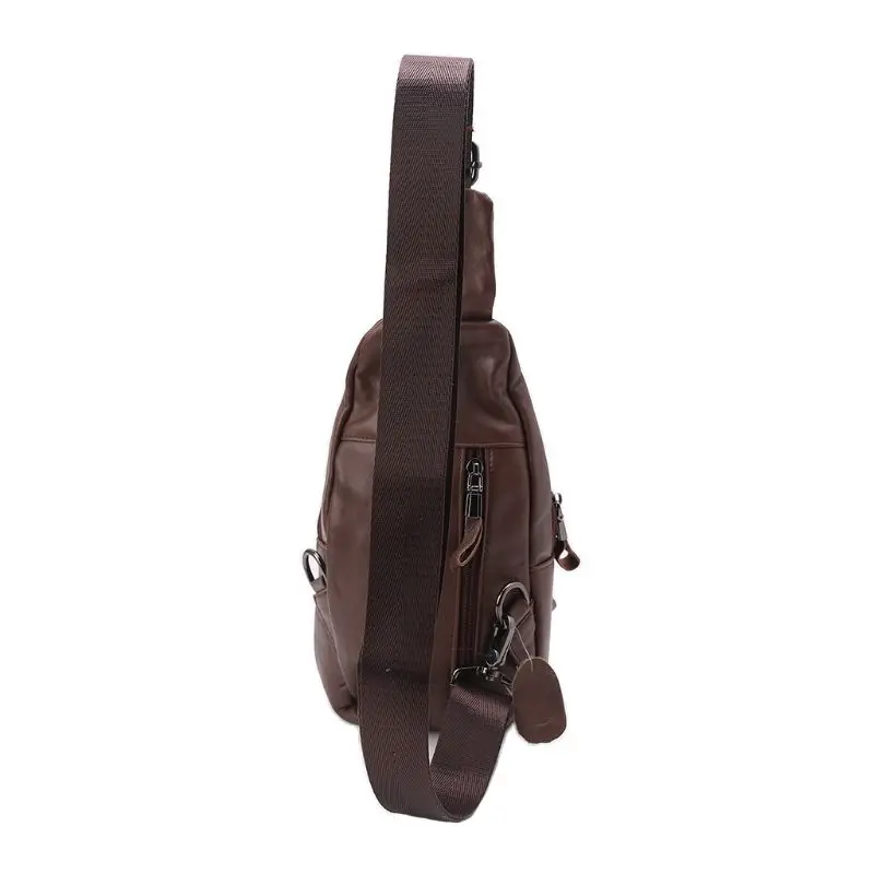 Men's Shoulder Bag Sling Chest Pack Earphone Hole Sports Crossbody Handbag