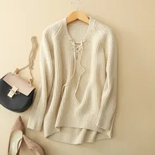 Aliexpress - Tailor Shop Custom Made All Cashmere Sweater European and American Style V-neck Long-sleeved Front Short Back Long Coat Sweater