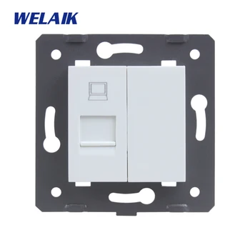 

WELAIK EU-Standard RJ45 CAT6 Computer-Socket DIY-Parts-Wall Computer-Socket parts-Without Glass-Panel A8COW/B