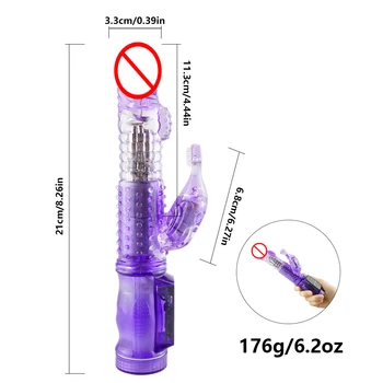 Dildo Rabbit Vibrator for Women 360 Telescopic Clitoris Stimulator Adults Sex Toy for Women Masturbator Female Massager Sex Shop 3