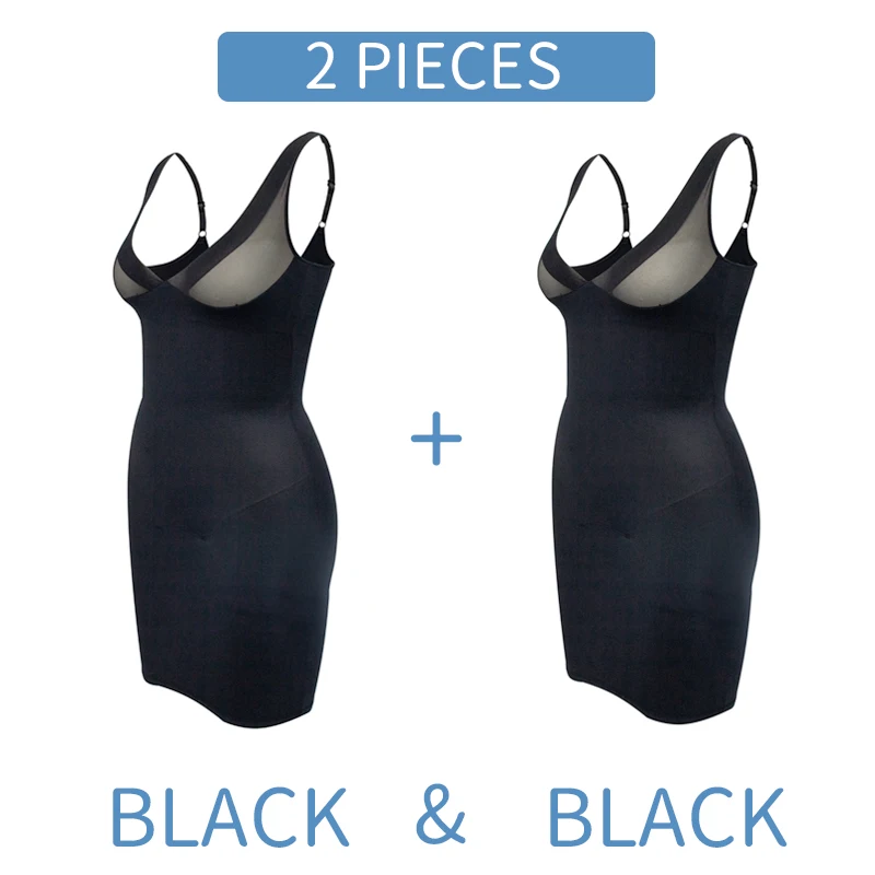 Two Pieces Black Нижнее комбинация тела формирователь, утягивающий живот Корректирующее белье корсет боди прикладом бесшовные утягивающий бельевой корсет - Цвет: Two Pieces Black