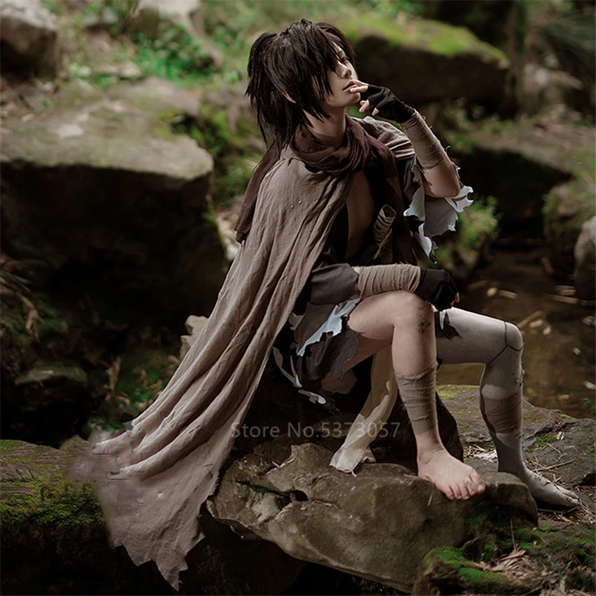 Костюм для косплея аниме Dororo мужчин и женщин плащ на Хэллоуин + кимоно шарф парики