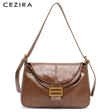 CEZIRA женская сумка-портфель с клапаном, Женская винтажная сумка с верхней ручкой из искусственной кожи, модная женская сумка-хобо на кнопках, женская сумка на плечо