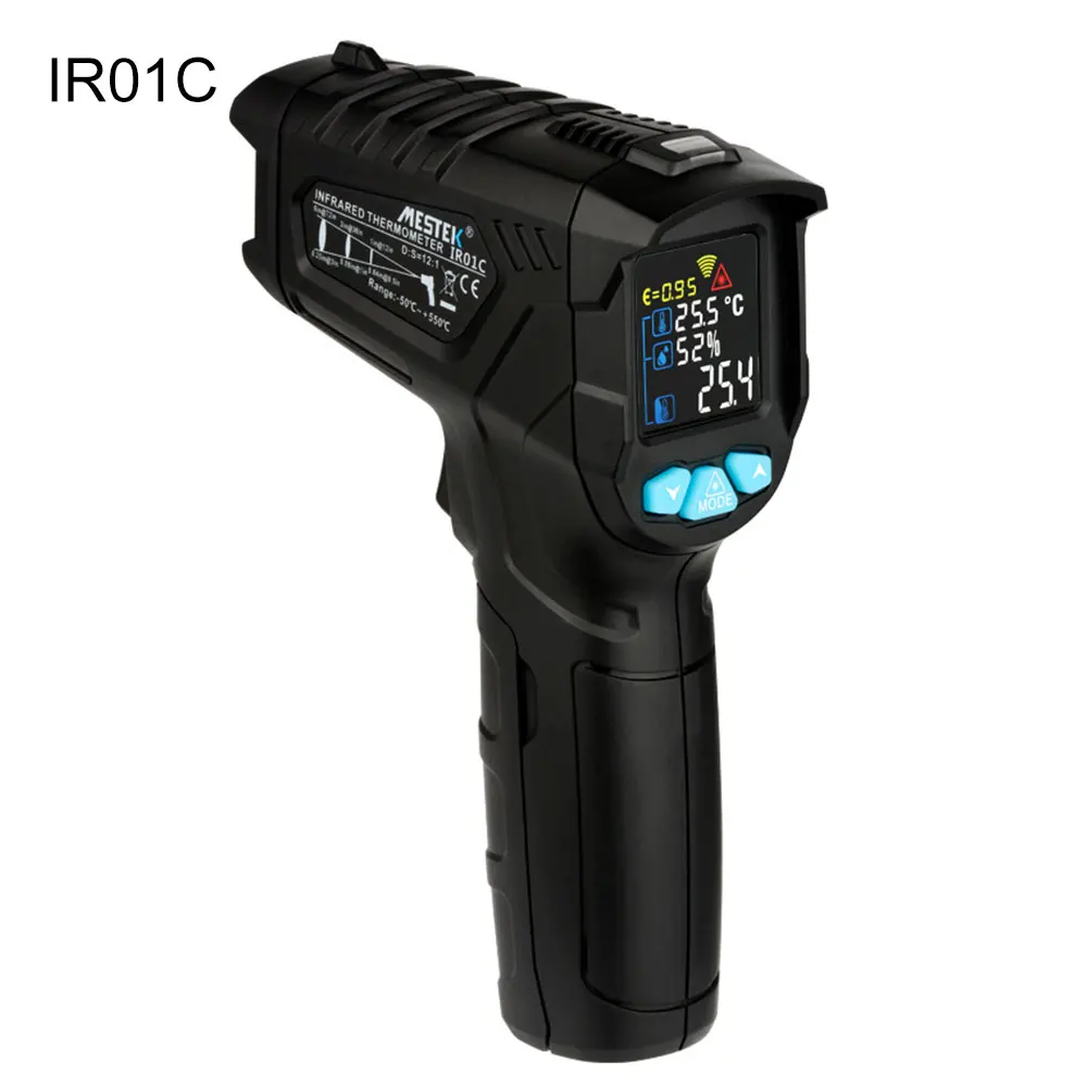 Mestek IR01C цифровой термометр измеритель влажности инфракрасный термометр гигрометр Измеритель температуры пирометр(без батареи - Цвет: Ir01C