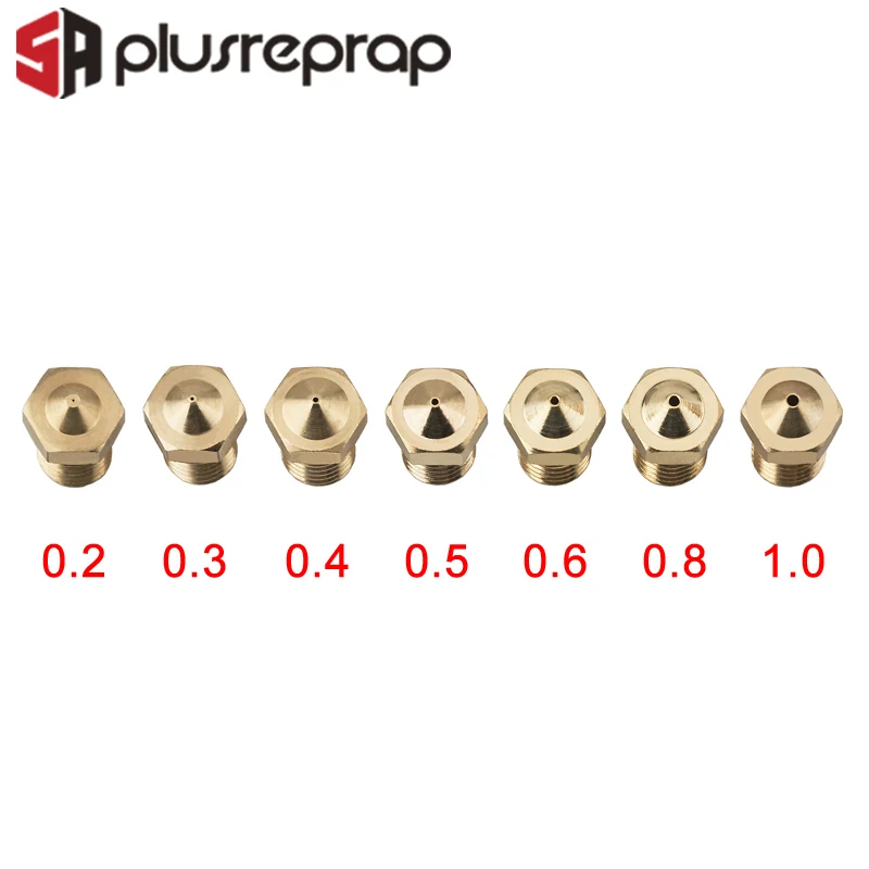 5 or 12PCS E3DV6 Threaded Nozzle Brass 0.2 0.3 0.4 0.5 0.6 0.8 1.0mm for 1.75 or 3.0mm Filament V5 V6 Hotend Extruder 3D