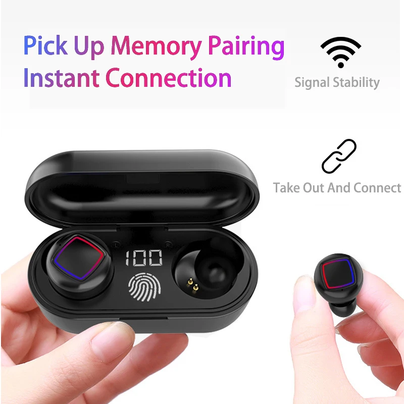 CALETOP Bluetooth 5,0 беспроводные наушники светодиодный дисплей IPX6 водонепроницаемые наушники с микрофоном Handsfree 400 мАч зарядный чехол