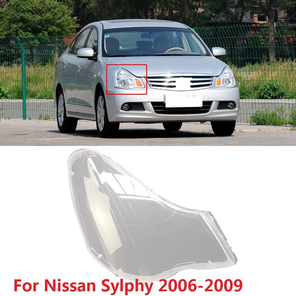 CAPQX For Nissan Sylphy 2006-2009 Almera G 15 Front Headlight Transparent Lamp cover Headlamp Lampshade head light Shade Shell | Автомобили