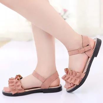 

Girls' Sandals 2020 Soft Bottom Middle Large Children's Shoes Little Girl Princess Kids Shoes