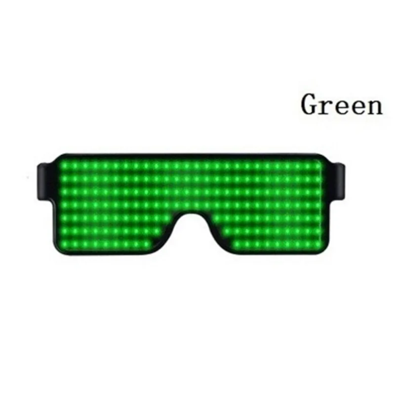 1 Pc USB Charge Luminous Glasses Led Flash Character Luminous Glasses Glow Night Club Concert Party Fancy Costume - Цвет: Зеленый