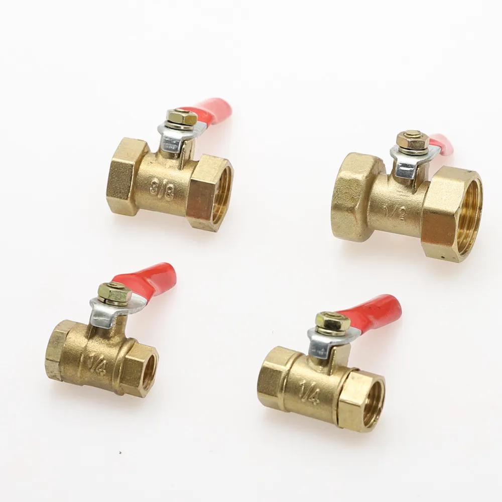 Пневматический 1/4 ''3/8'' 1/2 ''BSP внутренняя резьба мини шаровой клапан латунный соединитель Соединительный медный фитинг муфта адаптер воды, воздуха