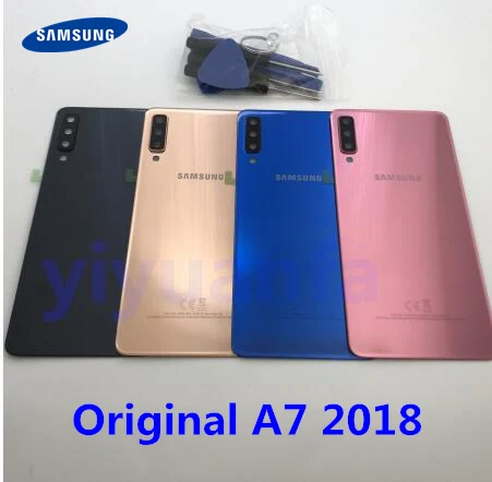 Оригинальная задняя крышка из стекла для Samsung Galaxy A7 2018 аккумулятора A750 чехол A750F