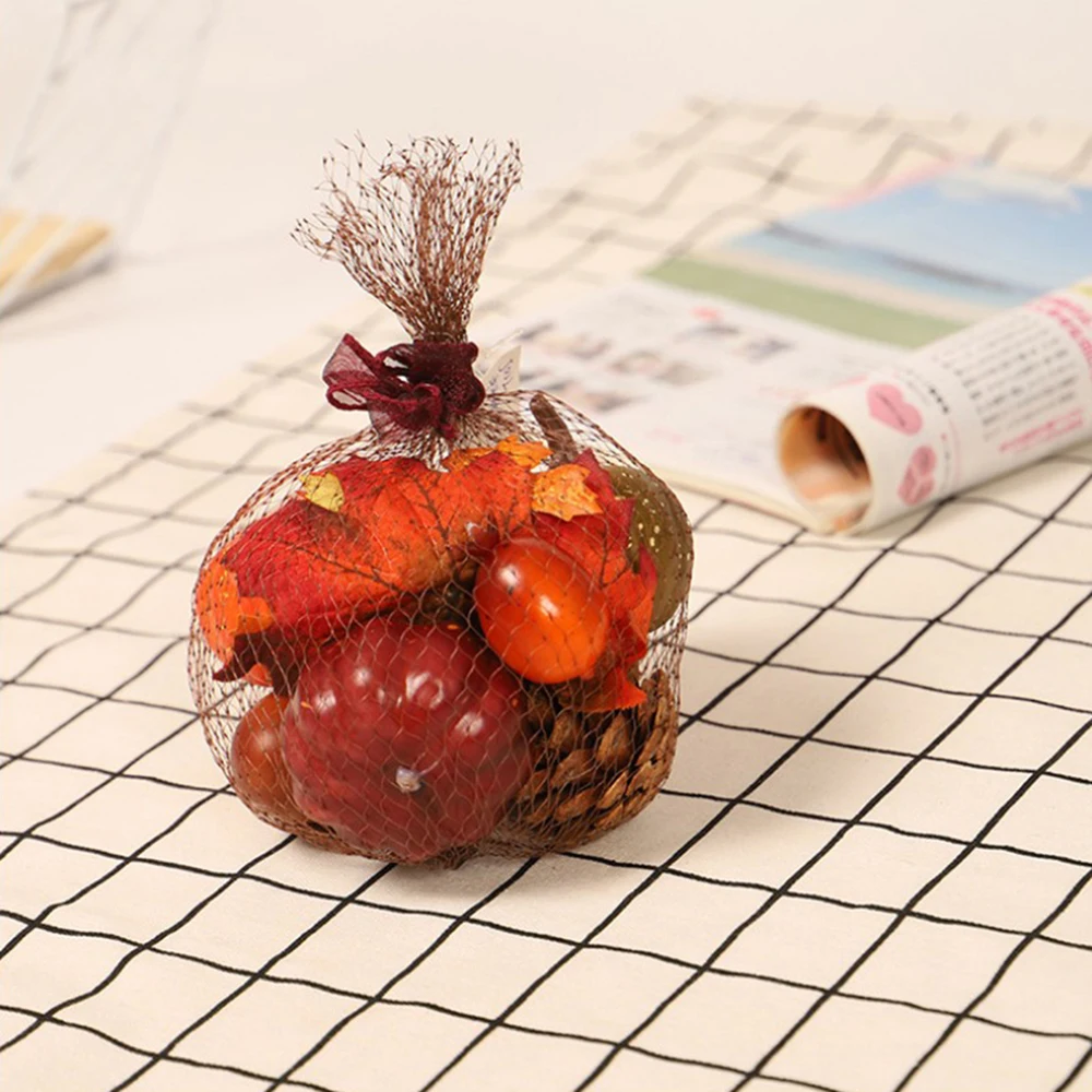 Artificial Pumpkins With Artificial Maple Leaves Autumn Color Series Desktop Decoration For Halloween Thanksgiving