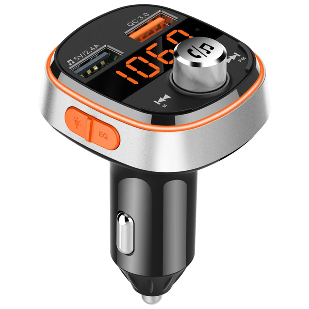 

Bluetooth 5.0 Car FM Transmitter Modulator Handsfree Kit TF USB Charger U-Disk Music AUX Audio MP3 Player With Atmosphere lights
