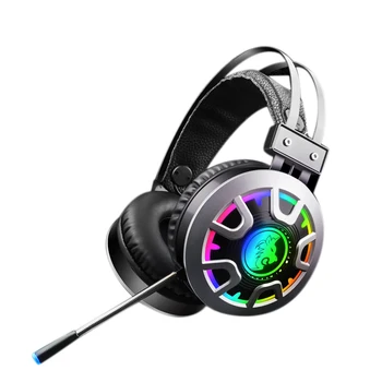 

M5 Game Headsets 3.5Mm Wired Headphones Noise Cancel Earphone with Mic Colorful LED Light Volume Control AUX+RGB USB for Desktop