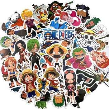 

10/30/50pcs Pack Cartoon Anime ONE PIECE Sticker Waterproof PVC Skateboard Motorcycle Laptop Luggage Guitar Kids Toys Stickers