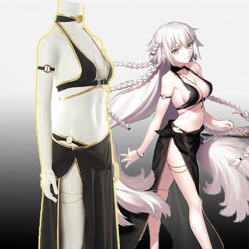 Игра FGO Apocrypha Fate Grand Order Косплей костюмы Joan of Arc Косплей Костюм Сексуальный купальник Ленточные бикини купальник для купания