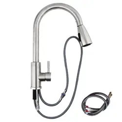 Sink Faucets Black Gourmet Faucet Kitchen Single-Handle Cold Hot Water Pull Out 360° Rotation Taps Sprayer Faucets Stream Deck