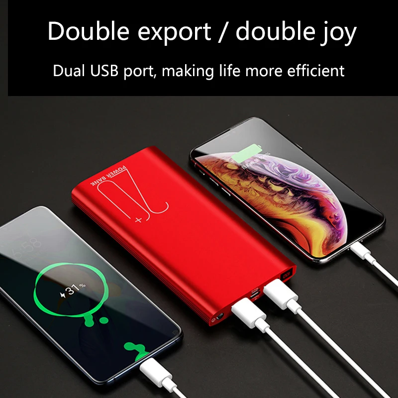 20000 мАч Power Bank ультра тонкий Внешняя батарея зарядное устройство повербанк для
