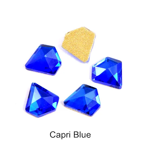 Capri Blue 20 шт 7 мм Алмазная форма K9 не горячая фиксация стразы с плоской задней стороной для дизайна ногтей Стразы стеклянные хрустальные стразы для украшения ногтей B1338 - Цвет: Capri Blue
