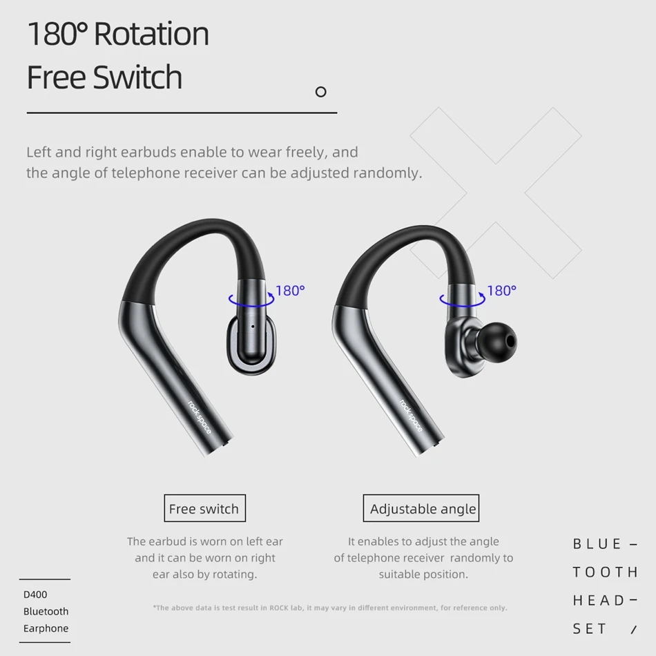 ROCK Bluetooth V5.0 наушники беспроводные наушники для мобильных телефонов крюк дизайн один наушник-таблетка системы беспроводной голосовой связи с микрофоном для вождения
