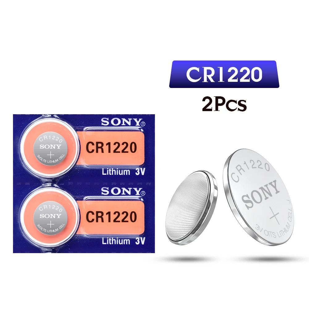 2 шт./лот,, для SONY CR1220, кнопочные батареи CR 1220, 3 в, литиевая батарея для монет, BR1220, DL1220, ECR1220, LM1220