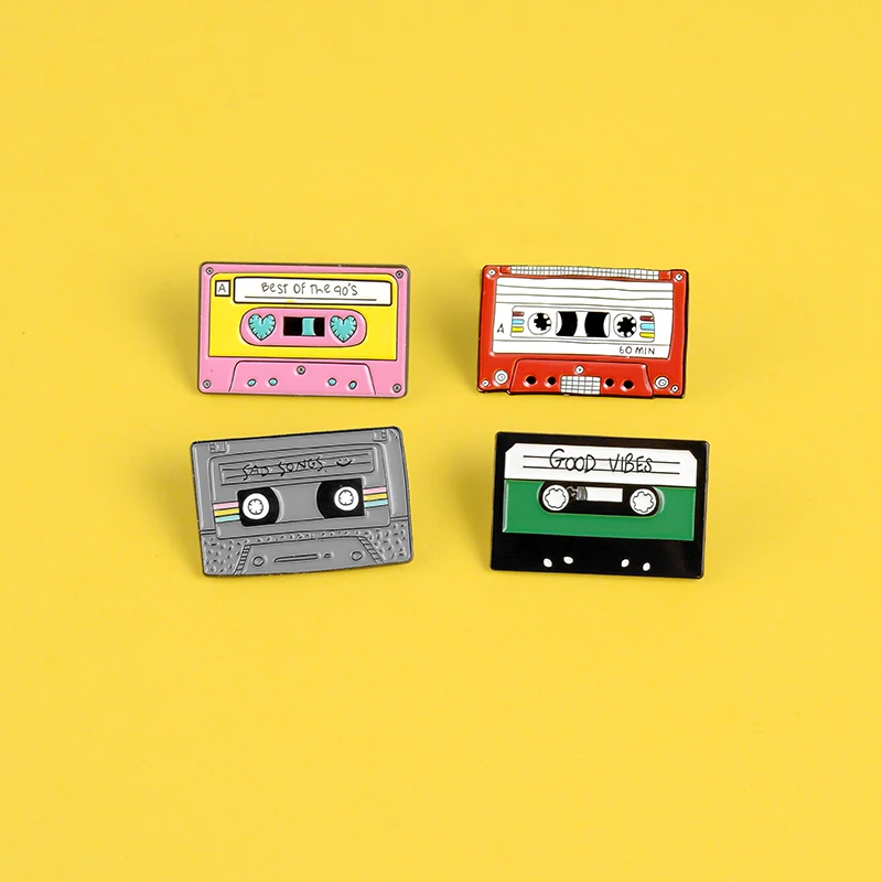 Новая поп цветная музыкальная коллекция Металлическая Булавка С мультяшным диском CD кнопка с буквенным выражением эмалированная продукция Ювелирная брошь подарок