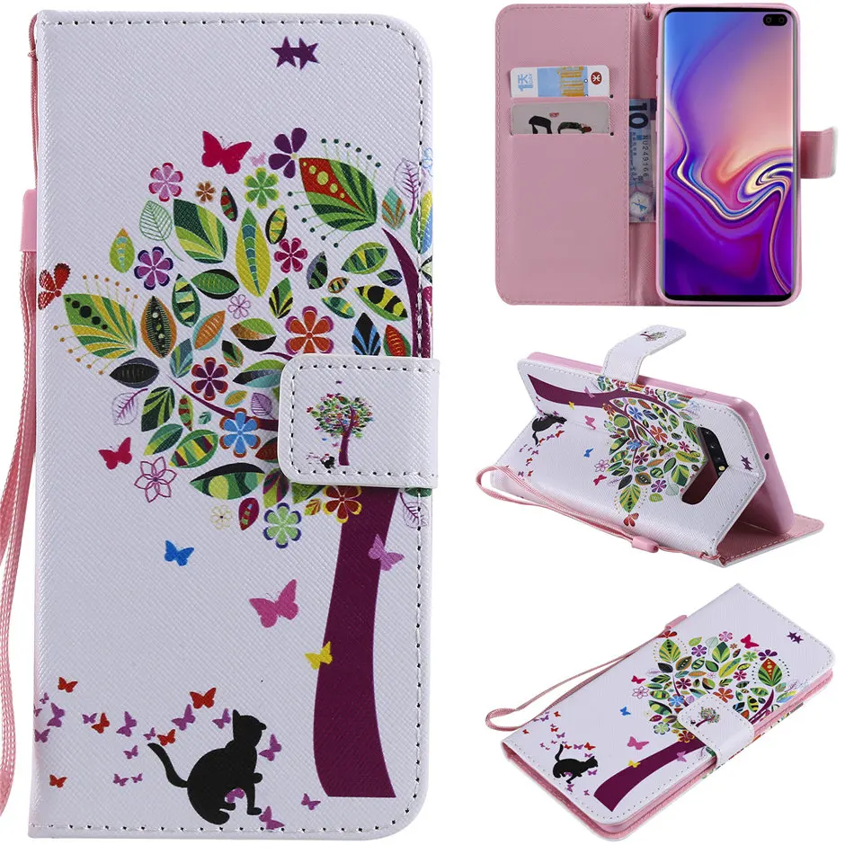Чехол для samsung Galaxy S5 S6 S7 край j3 j5 j7 A5 A3 j1 Примечание 10 Pro 5G чехол-кошелек с подставкой из искусственной кожи с Откидывающейся Крышкой и функцией подставки P06F