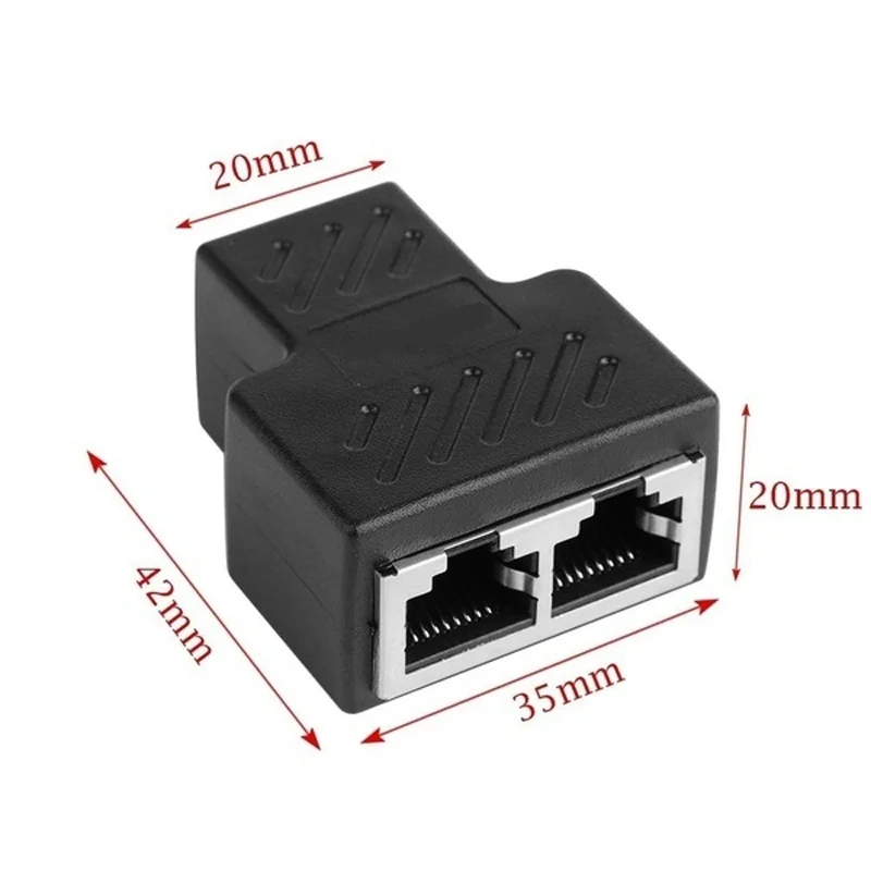 2 шт. Кабельный адаптер LAN Ethernet 1-2 способа удлинитель Разъем RJ45 Сплиттер сетевой кабель Разъем удлинитель адаптер конический сплиттер