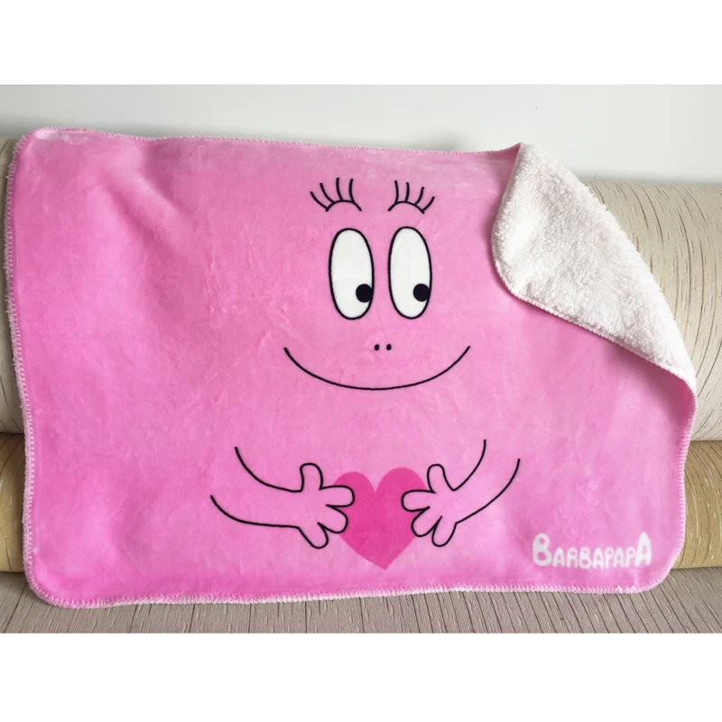 New Style Smiley Face Cute Pink Super Soft Plush Cuddle Pet Dog Baby Blanket Throw 70x100cm Baby Girls Gift Backing on Bed Crib