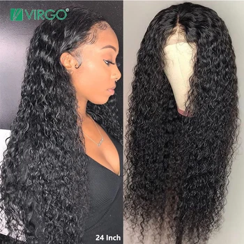 

Virgo Hair Deep Wave Wigs 13x4 Lace Front Human Hair Wig for Black Women Brazilian Lace Front Wig 150% Density Remy 10-24 inch