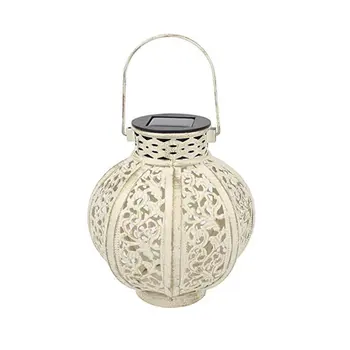 

Iron Solar Lantern European Portable Hollow Winter Melon Pumpkin Solar Lantern Festival Holiday Home Garden Tree Decoration