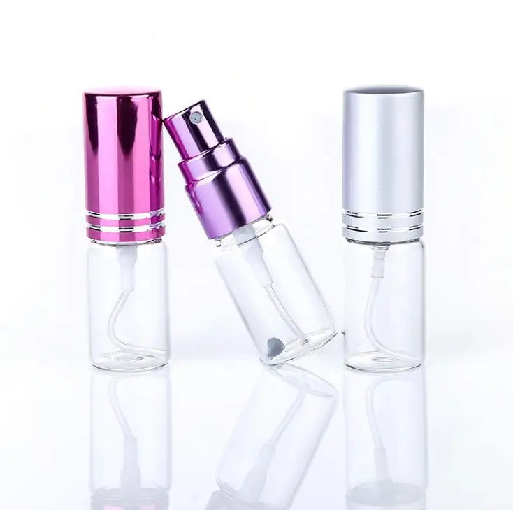 

5ml Refilable Mini Perfume Pocket Glass Bottles Transparent Glass Essential Oil Perfume Bottle 10 Color For Choice SN73