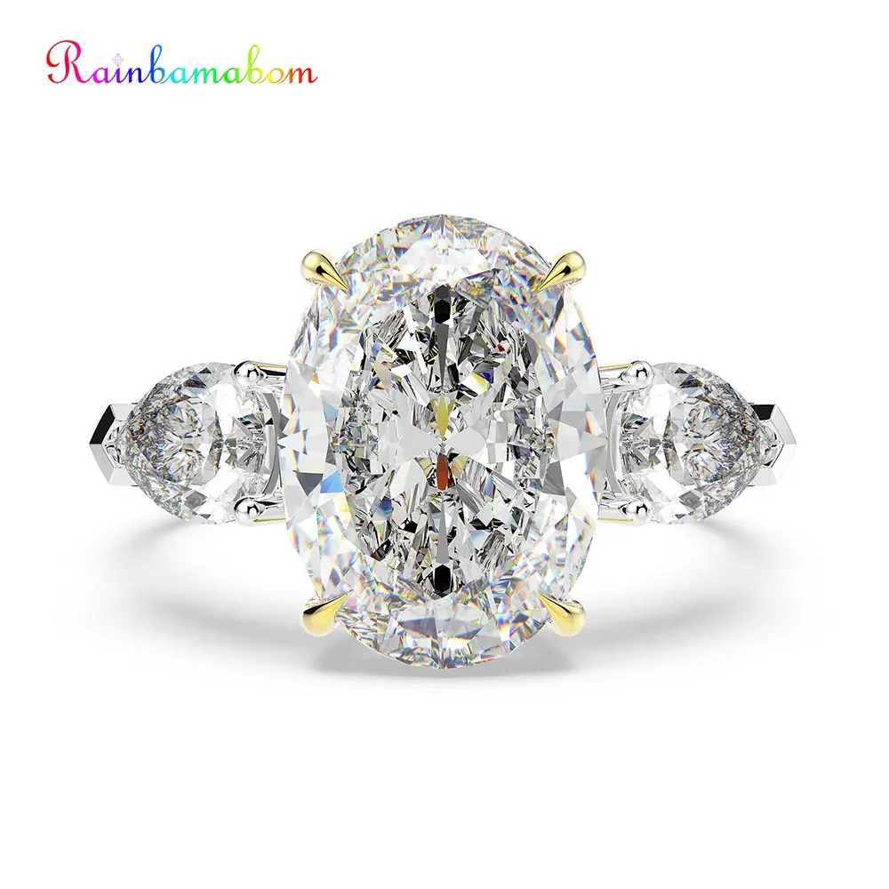 Купить rainbamabom роскошное кольцо из твердого стерлингового серебра
