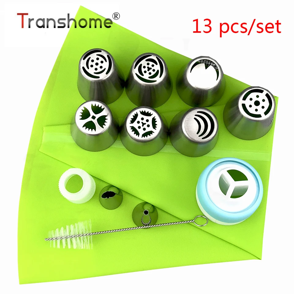 Transhome Кондитерские насадки для глазировки 13 шт./компл. русские тюльпаны крема