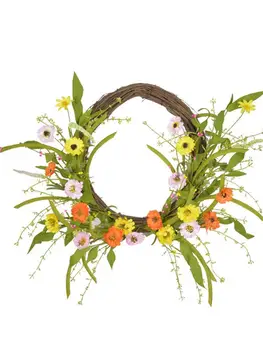 

Artificial Wreath Versatile Durable Simulation Daisy Flower Pendant Garland for Front Door Window
