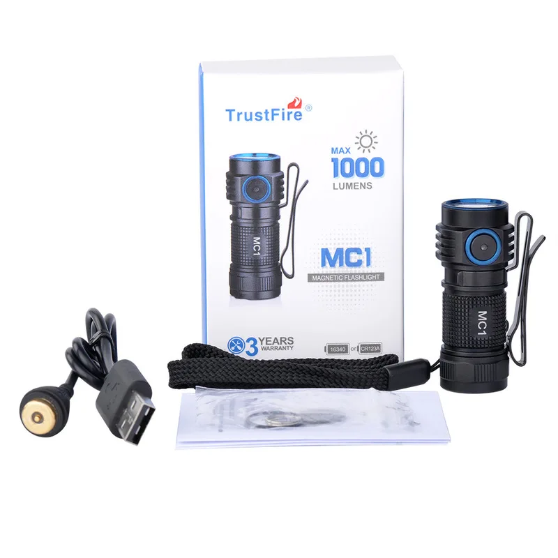 Trustfire MC1 XPL HI T6 1000 люмен EDC тактический фонарь Мини светодиодный фонарь водонепроницаемый магнитный светодиодный фонарь-брелок фонарь