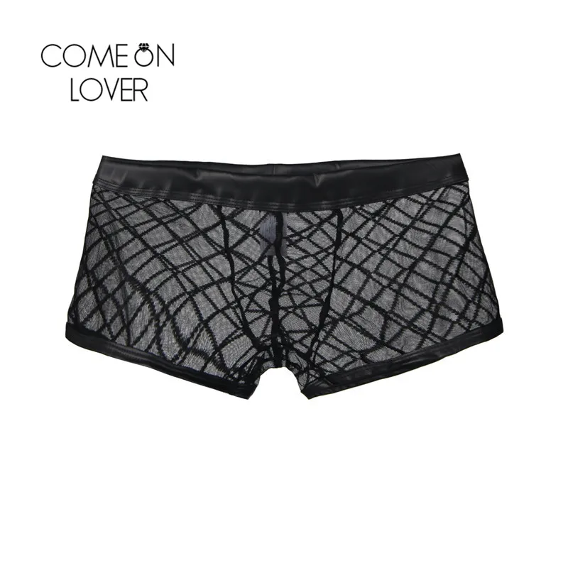 Comeonlover женский топ для фитнеса мужские трусы боксеры низкая талия Эротика Gay Cueca Elefante черный прозрачный Calzoncillo Hombre MPI056