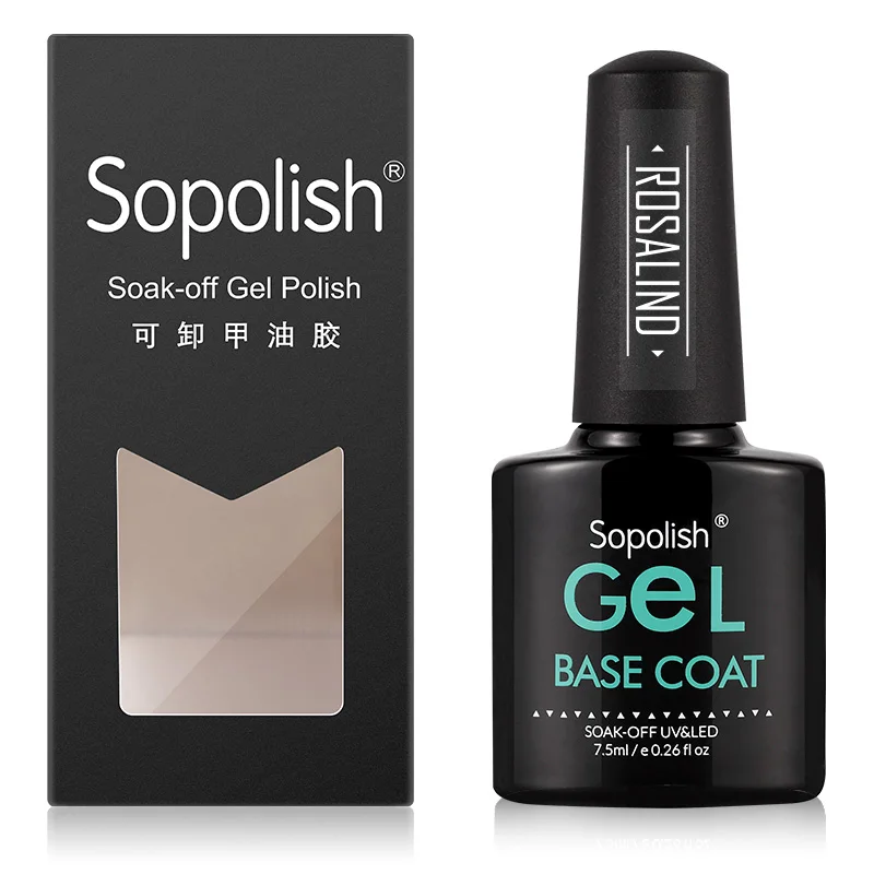 Base Coat Гибридный лак для ногтей ROSALIND, Гель-лак 7,5 мл, верхнее Базовое покрытие, праймер для маникюра, полуперманентный лак, дизайн ногтей - Цвет: Base Coat