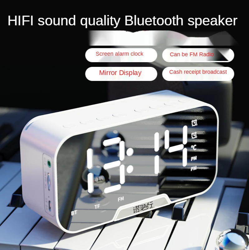 Wireless Bluetooth Speaker Small Mini Alarm Clock Portable Cannon Mini Voice Broadcast the Card Instert Vehicular Audio System ► Photo 2/4