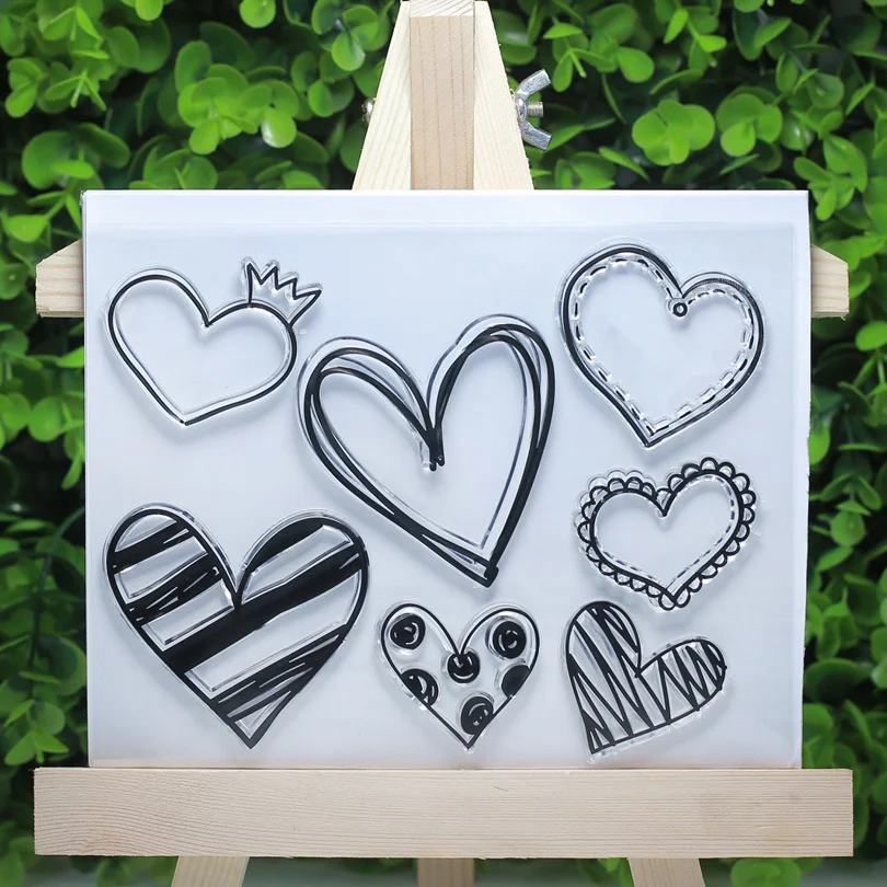 Любовь сердца прозрачные штампы для Scrapbooking/швейная ткань одежды/изготовление карт/штамп набор Поставки рукоделия украшения