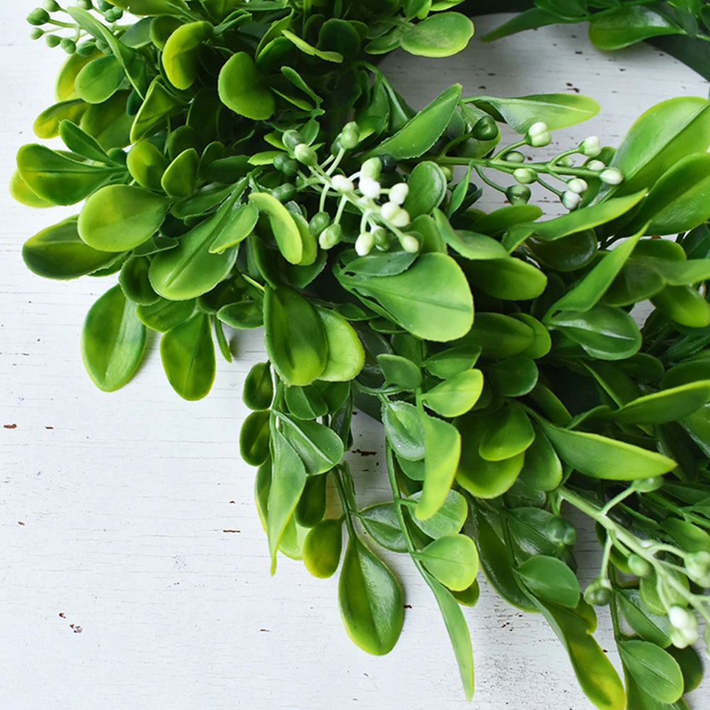 30cm Artificial Green Home Decor Leaves Wedding Wreath Dried Flowers Berry Garland Front Door Window Wall Decor Flowers Flores