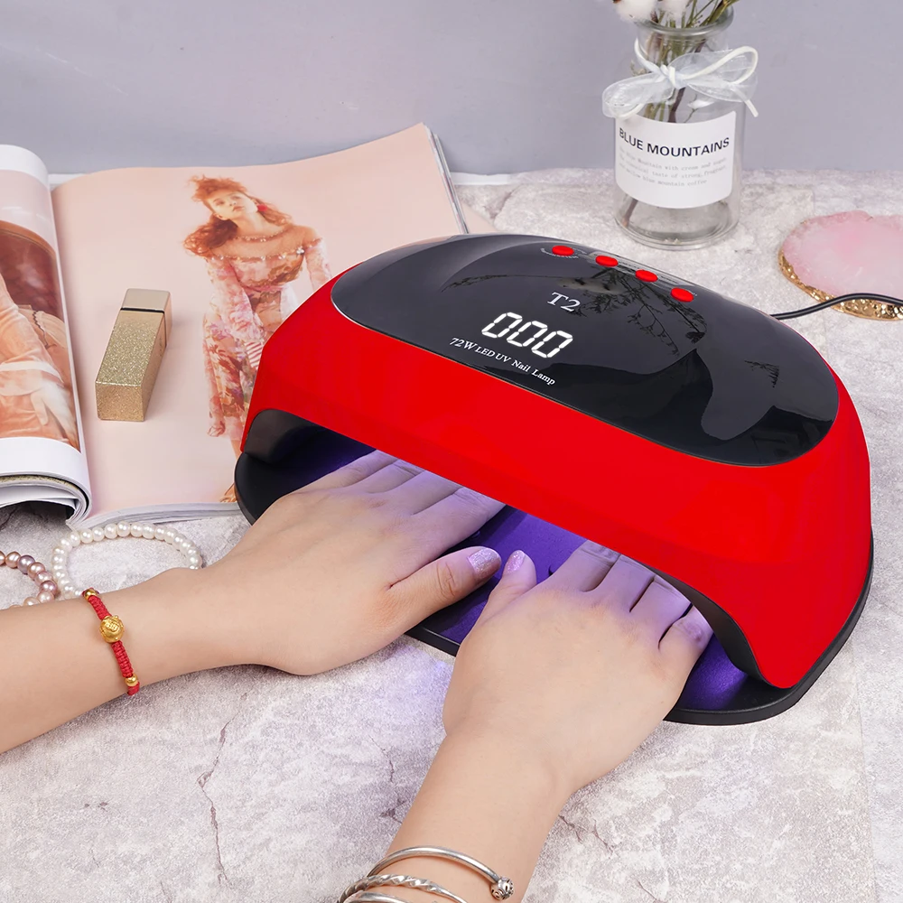 

T2 72w Nail Dryer LED Lamp 36PCS LEDs Dual hands Nail Lamp For Curing UV Gel Nail Polish With 10/30/60s Timer Smart for Manicure