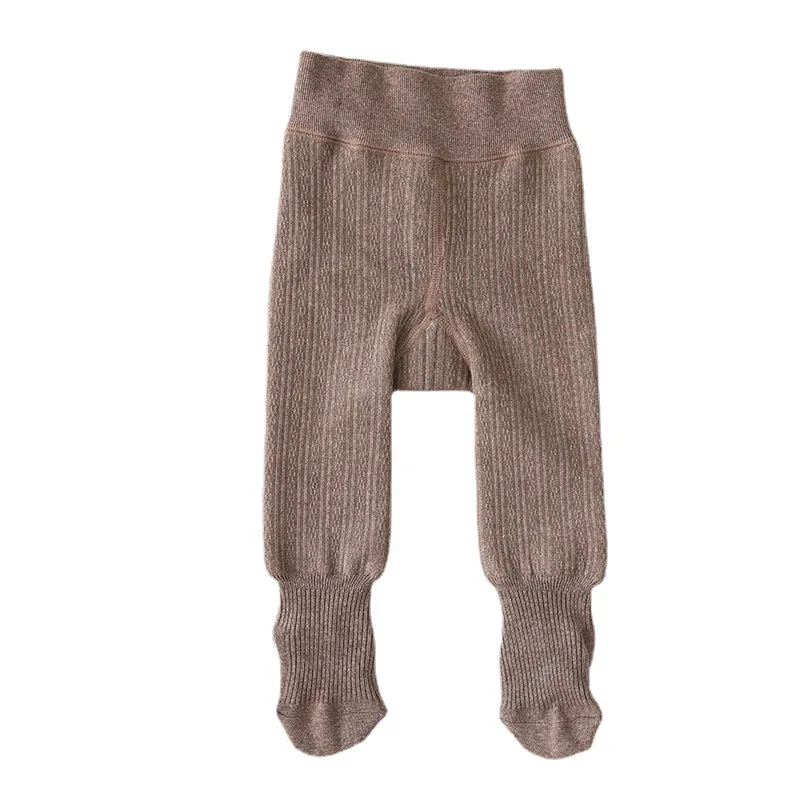 Winter New Plush White Bottomed Pantyhose Children's 5-year-old Thickened Solid Color Baby Warm Pantyhose