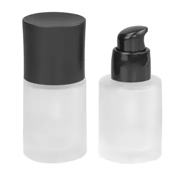 

30ml Glass Essence Lotion Bottle Empty DIY Cosmetic Container Liquid Foundation Dispenser with Pressure Pump Head and Lid