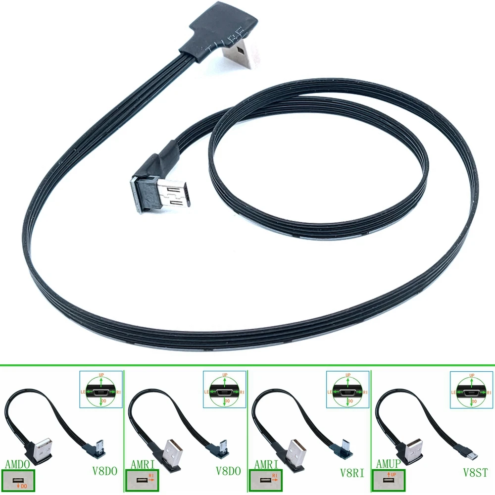 Up & Down & Left Right Angled 90 Degree USB Micro USB Male to Male Data Charge connector Cable 5cm 20cm usb aux adapter usb c b cable usb mini cable