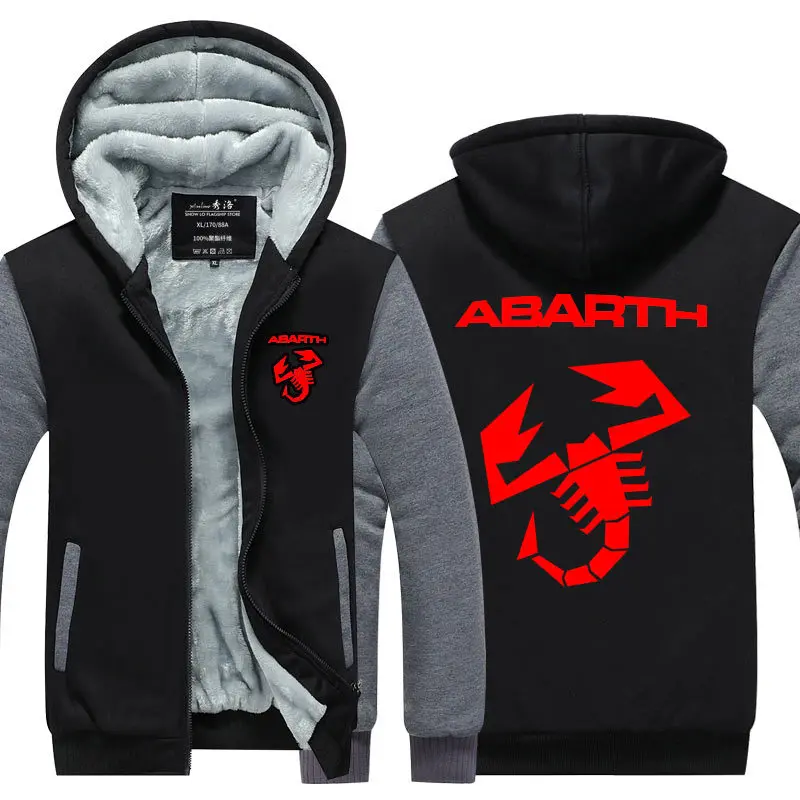 Новая модель Мужская куртка с логотипом автомобиля Abarth пальто Зимняя Повседневная утолщенная толстовка на молнии модная одежда