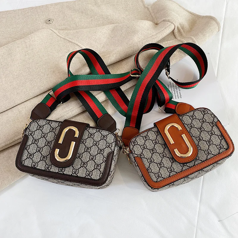 

Special Offer Cheap Bag Processing-Style Contrast Color Shoulder Bag Women's INS Korean-style Versatile Oblique Square Sling Bag