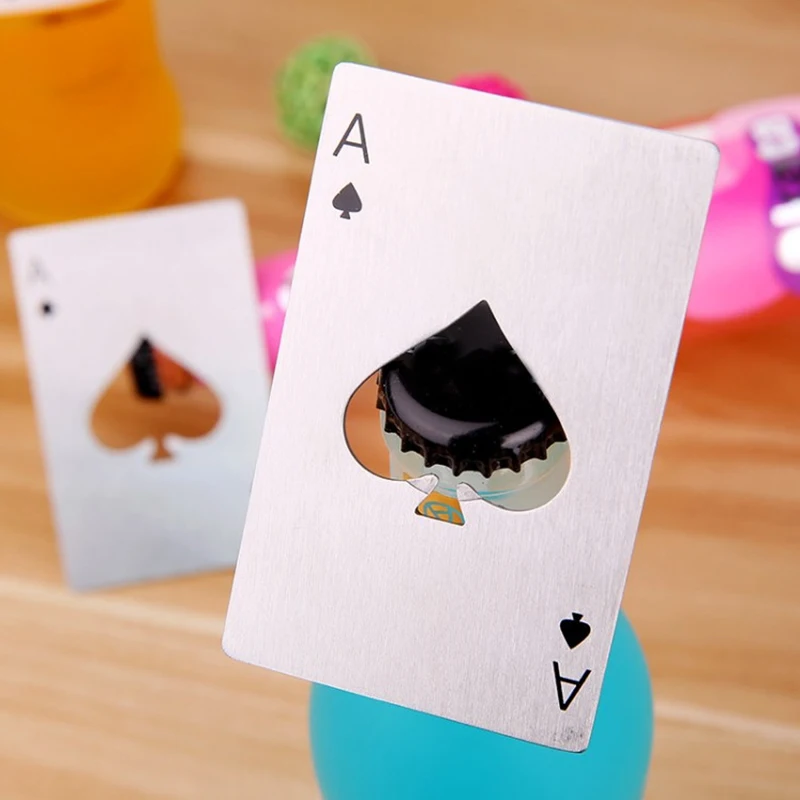 Игральная карта Ace Bar инструмент многофункциональный Нержавеющая сталь открывалка для бутылок пива крышки Кухонные гаджеты посуда для напитков инструменты Прямая