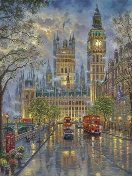 

New Cross Stitch Kits 14CT Unprinted Scenery London with Big Ben For Embroidered Handmade Art Counted Set Wall Home Decor